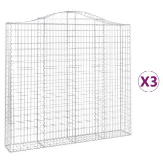 Kosze gabionowe, 3 szt, 200x30x180/200 cm, galwanizowane żelazo