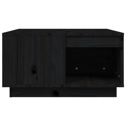 Stolik kawowy, czarny, 60x61x32,5 cm, lite drewno sosnowe