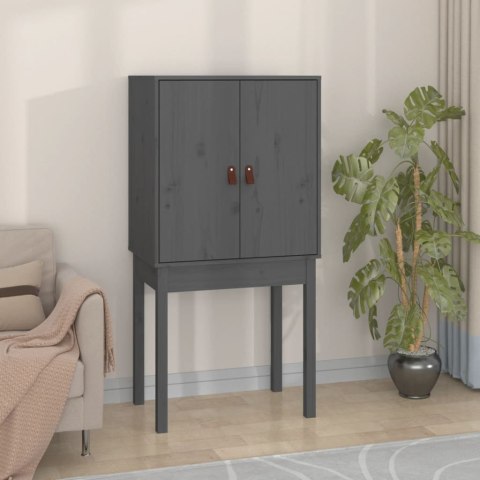 Szafka, szara, 60x40x120 cm, lite drewno sosnowe