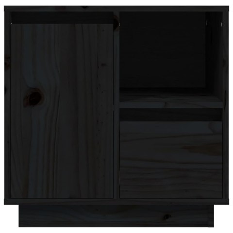 Szafki nocne, 2 szt., czarne, 50x34x50 cm, lite drewno sosnowe
