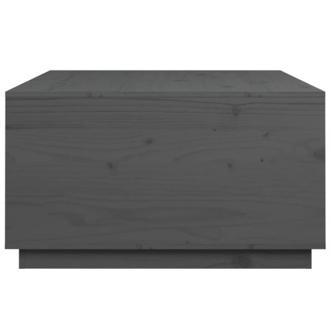 Stolik kawowy, szary, 80x80x45 cm, lite drewno sosnowe