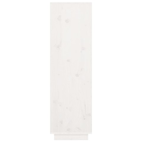 Wysoka szafka, biała, 38x35x117 cm, lite drewno sosnowe