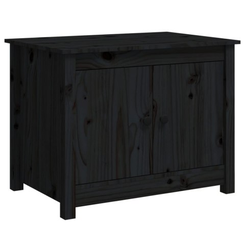 Stolik kawowy, czarny, 71x49x55 cm, lite drewno sosnowe