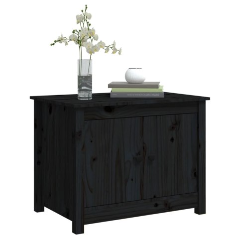 Stolik kawowy, czarny, 71x49x55 cm, lite drewno sosnowe