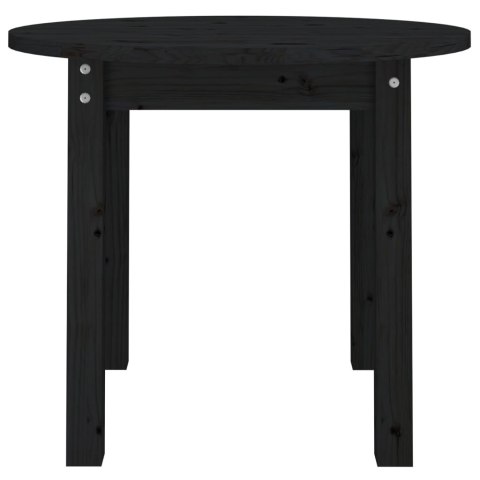 Stolik kawowy, czarny, Ø 55x45 cm, lite drewno sosnowe