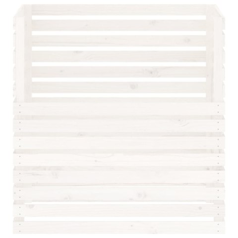 Kompostownik, biały, 100x100x102 cm, lite drewno sosnowe