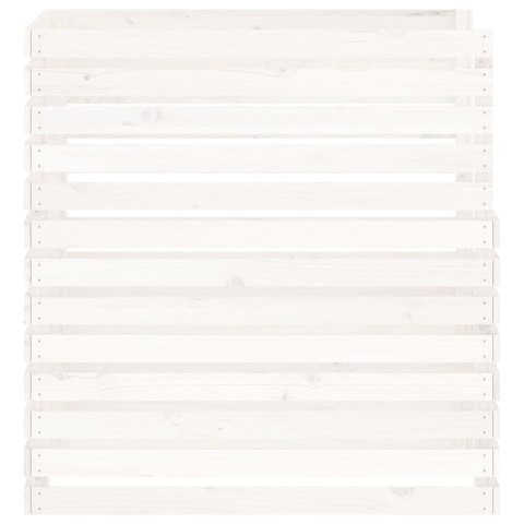 Kompostownik, biały, 100x100x102 cm, lite drewno sosnowe