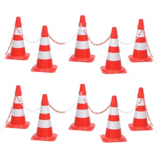 Pachołki z łańcuchem 10 m, czerwono-białe
