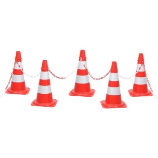 Pachołki z łańcuchem 10 m, czerwono-białe
