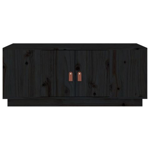 Stolik kawowy, czarny, 100x50x41 cm, lite drewno sosnowe