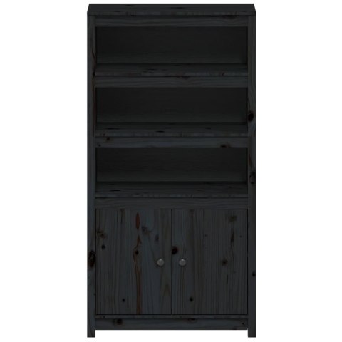 Szafka, czarna, 80x35x154 cm, lite drewno sosnowe