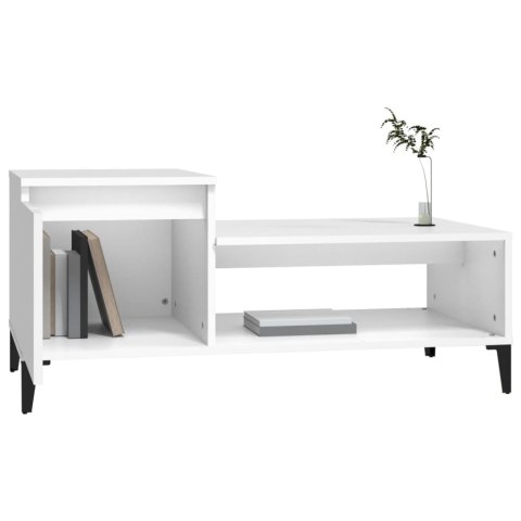 Stolik kawowy, biały 100x50x45 cm, materiał drewnopochodny