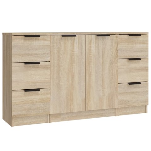 Szafki, 3 szt., dąb sonoma, materiał drewnopochodny
