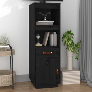 Kredens, czarny, 34x40x108,5 cm, lite drewno sosnowe