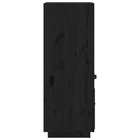 Kredens, czarny, 34x40x108,5 cm, lite drewno sosnowe