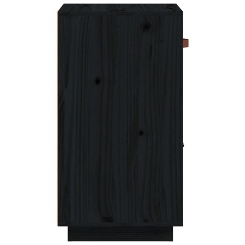 Szafka, czarna, 34x40x75 cm, lite drewno sosnowe