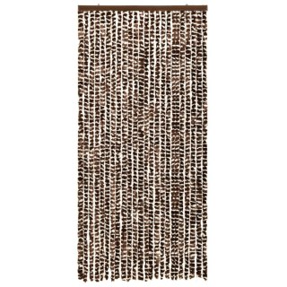 Zasłona przeciwko owadom, brąz i biel, 100x220 cm, szenil