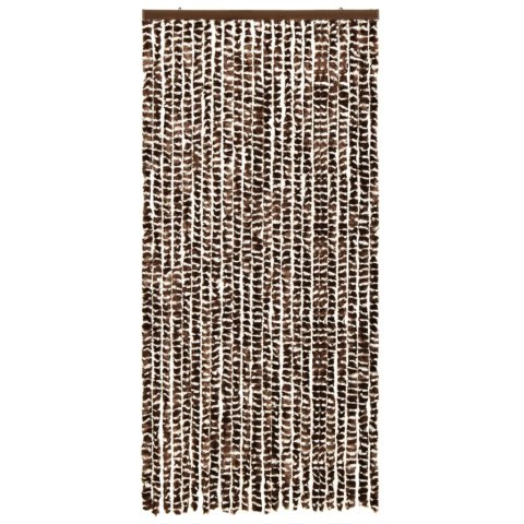 Zasłona przeciwko owadom, brąz i biel, 100x220 cm, szenil