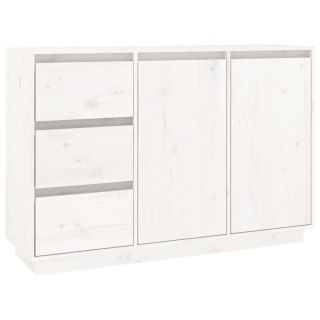 Szafka, biała, 111x34x75 cm, lite drewno sosnowe