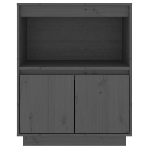 Szafka, szara, 60 x 34 x 75 cm, lite drewno sosnowe