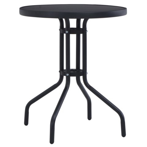 Stolik ogrodowy, czarny, 80 cm, stal i szkło