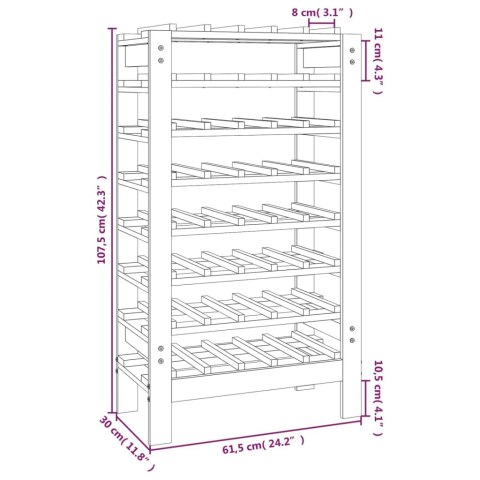 Stojak na wino, 61,5x30x107,5 cm, lite drewno sosnowe