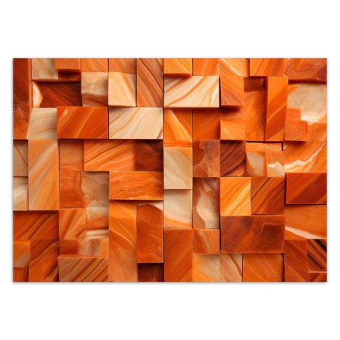Fototapeta, Pomarańczowy sześcian 3D - 400x280