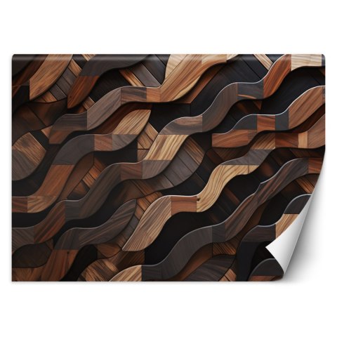 Fototapeta, Brązowe fale abstrakcja 3D - 100x70