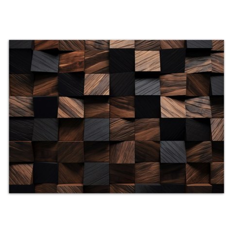 Fototapeta, Mozaika drewniana kostka 3D - 254x184