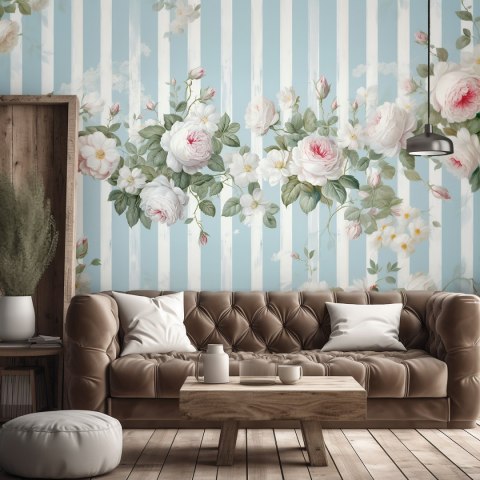 Fototapeta, Białe kwiaty vintage - 150x105