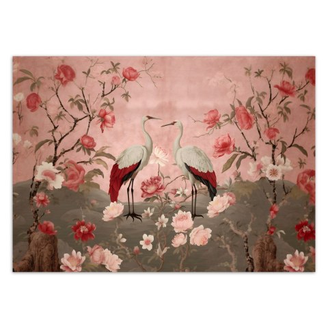 Fototapeta, Kwiaty i ptaki Chinoiserie - 100x70