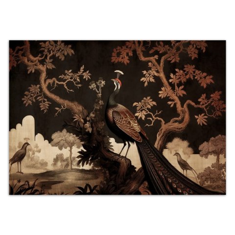 Fototapeta, Orientalny paw na drzewie - 150x105