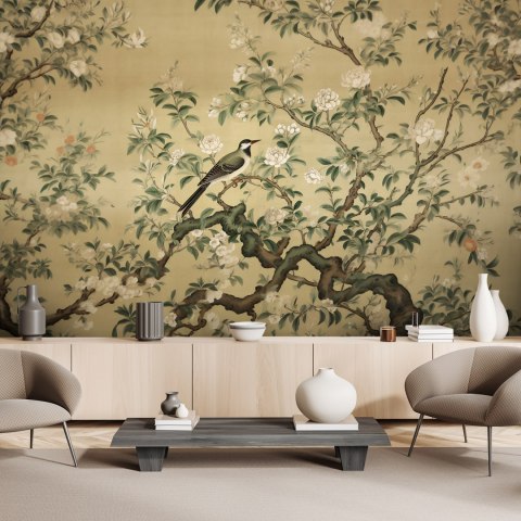 Fototapeta, Ptak Abstrakcja Chinoiserie - 350x245