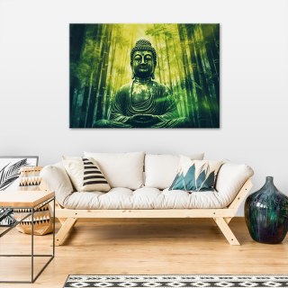 Obraz na płótnie, Budda i bambusy zen - 60x40