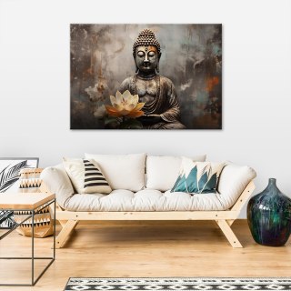 Obraz na płótnie, Medytujący Budda abstrakcja - 100x70