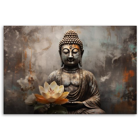 Obraz na płótnie, Medytujący Budda abstrakcja - 90x60