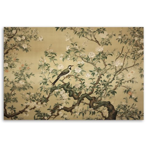 Obraz na płótnie, Ptak Abstrakcja Chinoiserie - 120x80
