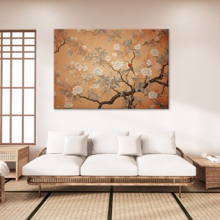 Obraz na płótnie, Ptak Drzewo Chinoiserie - 120x80