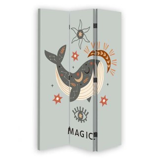Parawan dwustronny korkowy, Magiczny wieloryb - 110x170