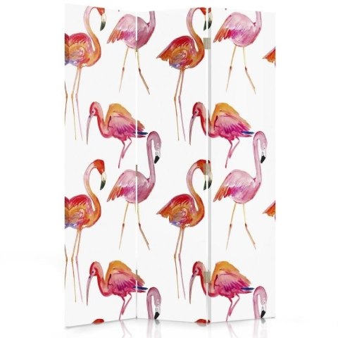 Parawan dwustronny obrotowy, Flamingi - 110x170