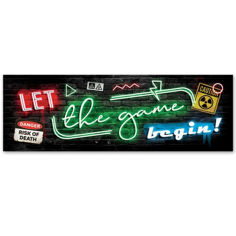 Obraz na płótnie, Napis dla gracza neon gaming - 150x50