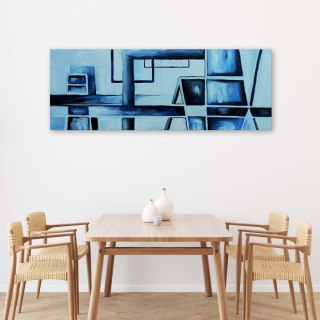 Obraz na płótnie, Abstrakcja niebieska - 120x40