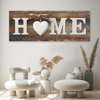 Obraz na płótnie, Napis Home na tle desek w stylu vintage - 150x50