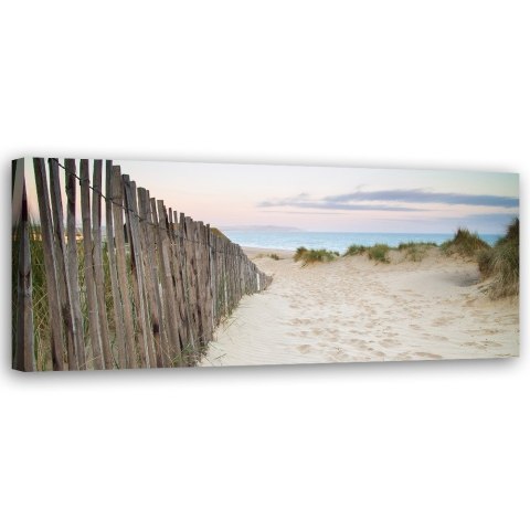 Obraz na płótnie, Plaża o zachodzie słońca - 120x40