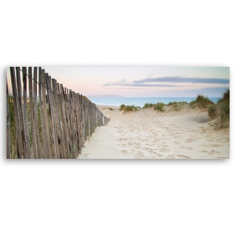 Obraz na płótnie, Plaża o zachodzie słońca - 150x50