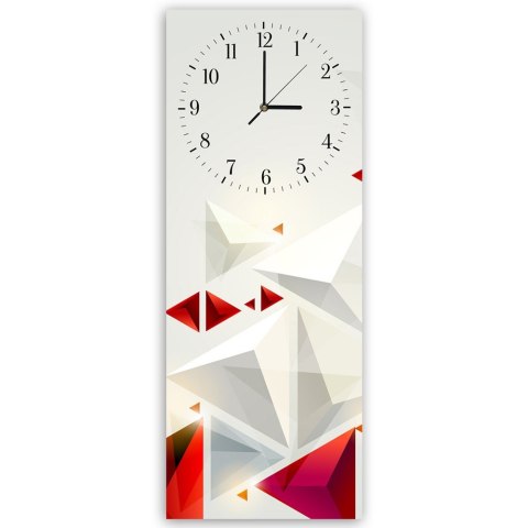 Obraz z zegarem, Abstrakcja trójkąty - 30x90
