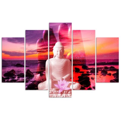 Obraz 5 częściowy na płótnie, Budda na tle oceanu - 200x100