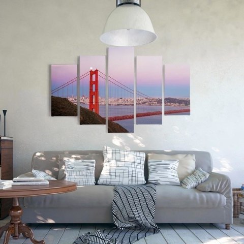 Obraz 5 częściowy na płótnie, Most Golden Gate 3 - 200x100