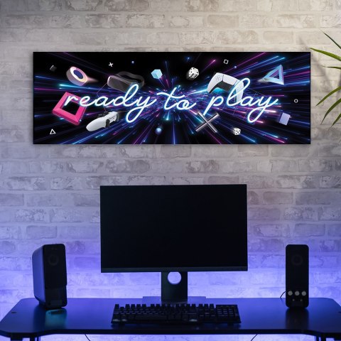 Obraz na płótnie, Napis ready to play - 120x40