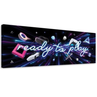 Obraz na płótnie, Napis ready to play - 150x50